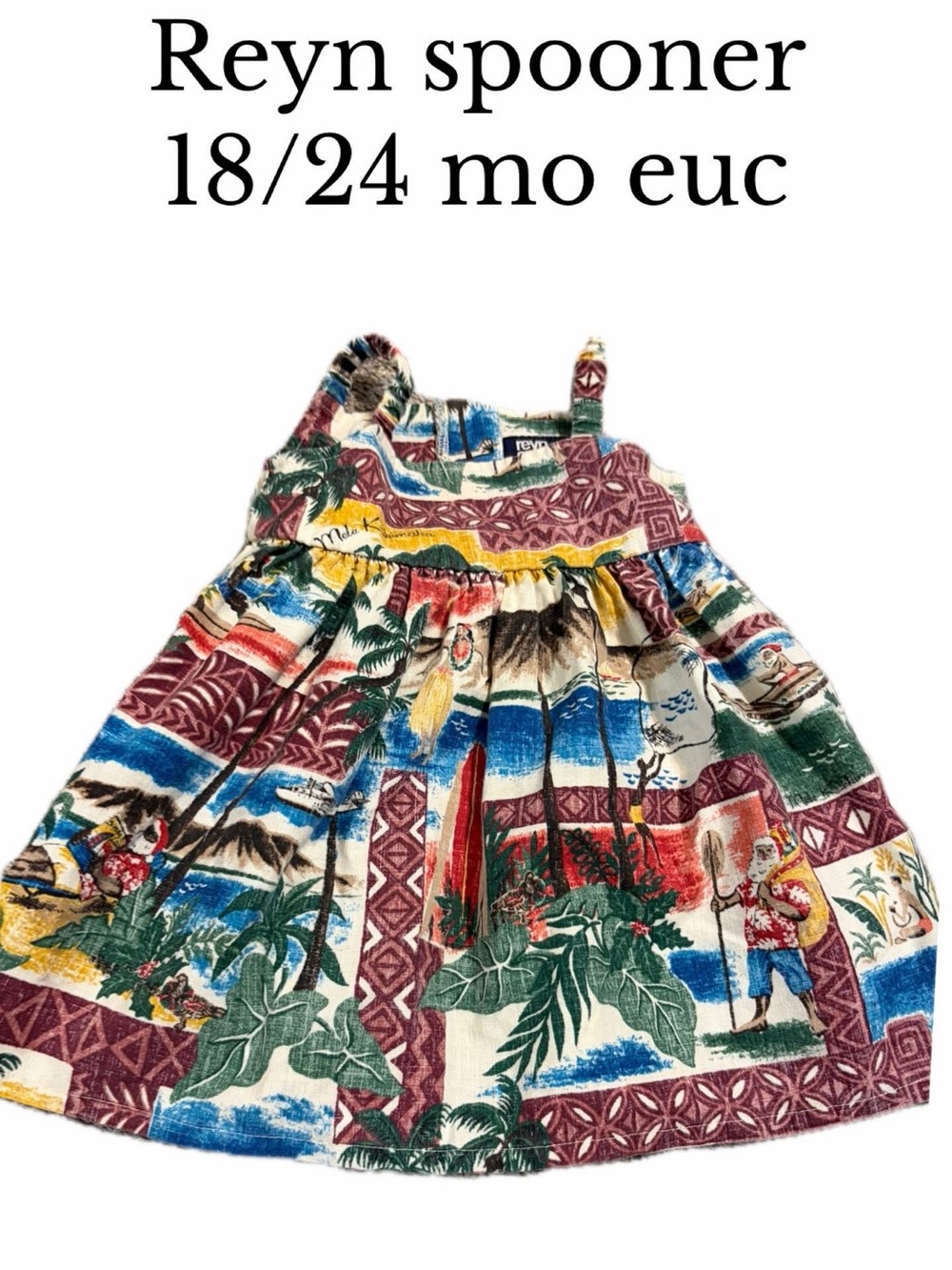 Reyn spooner 18-24 Month tropical Santa Christmas dress